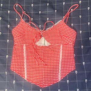 WILDEST DREAMS BUSTIER - XS RED GINGHAM | WHITE FOX BOUTIQUE | BRAND NEW W TAGS